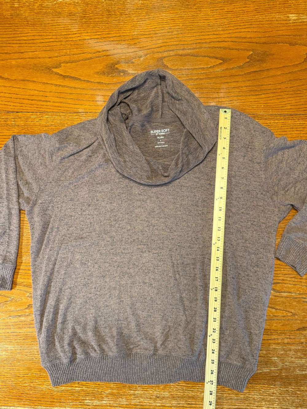 torrid Deep Taupe Cowl Neck Tunic Super Soft- PlushTop - 1X